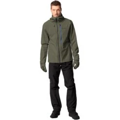 Vaude Men's Comyou Rain Jacket - Khaki -Vaude vaude mens comyou rain jacket khaki 1 1506463