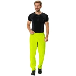 Vaude Men's Moab Rain Pants - Neon Yellow -Vaude vaude mens moab rain pants neon yellow b3 1328253