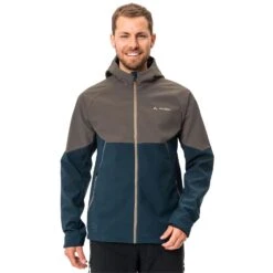 Vaude Men's Qimsa Softshell Jacket - Coconut/dark Sea -Vaude vaude mens qimsa softshell jacket coconut dark sea 6 1079422