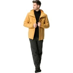 Vaude Men's Yaras Warm Rain Jacket - Burnt Yellow -Vaude vaude mens yaras warm rain jacket burnt yellow 1 1262363