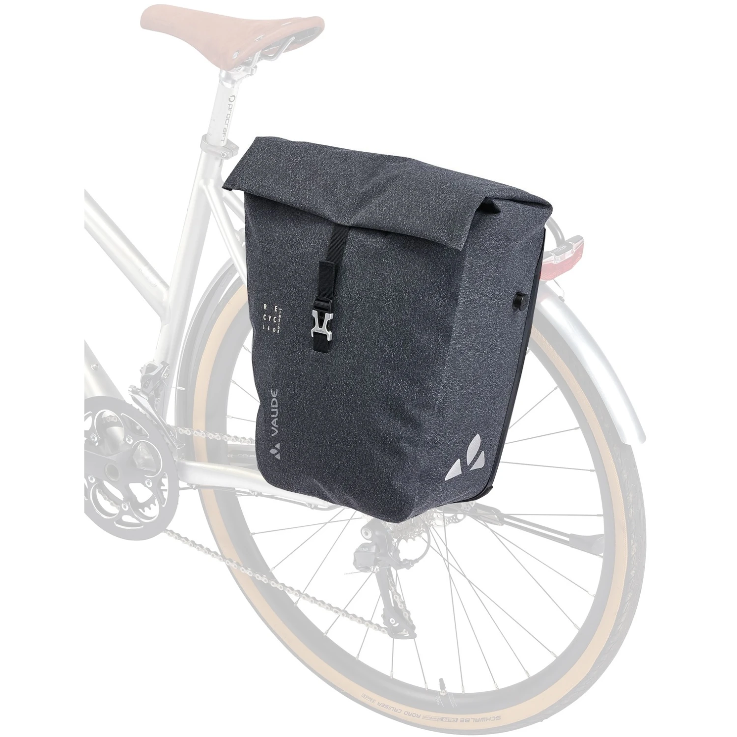 Vaude ReCycle Pro Single Bike Pannier - 22L - Black 8 Vaude ReCycle Pro Single Bike Pannier - 22L - Black - Image 6