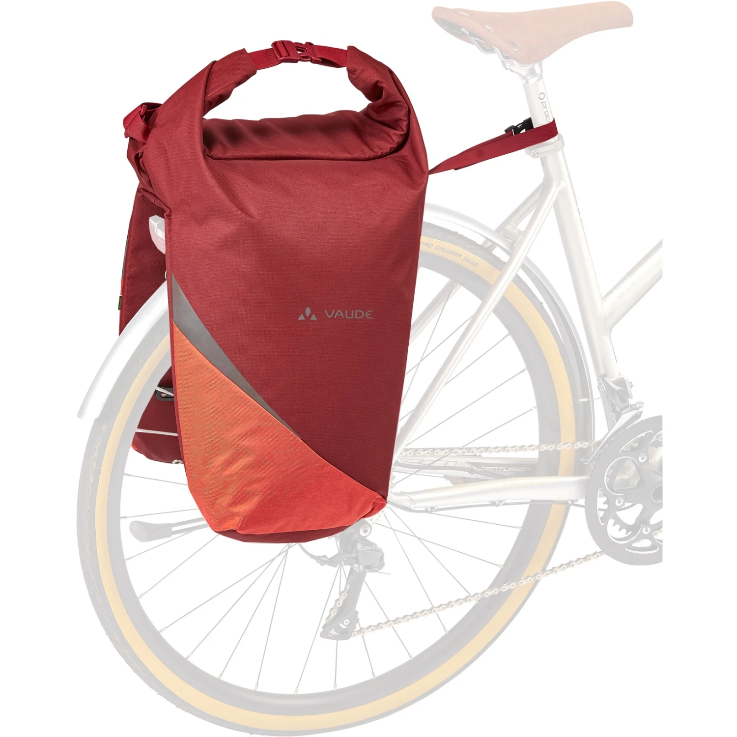Vaude Road Master Urban (Double) Bicycle Bag - 32+6L - Dark Cherry 7 Vaude Road Master Urban (Double) Bicycle Bag - 32+6L - Dark Cherry - Image 5