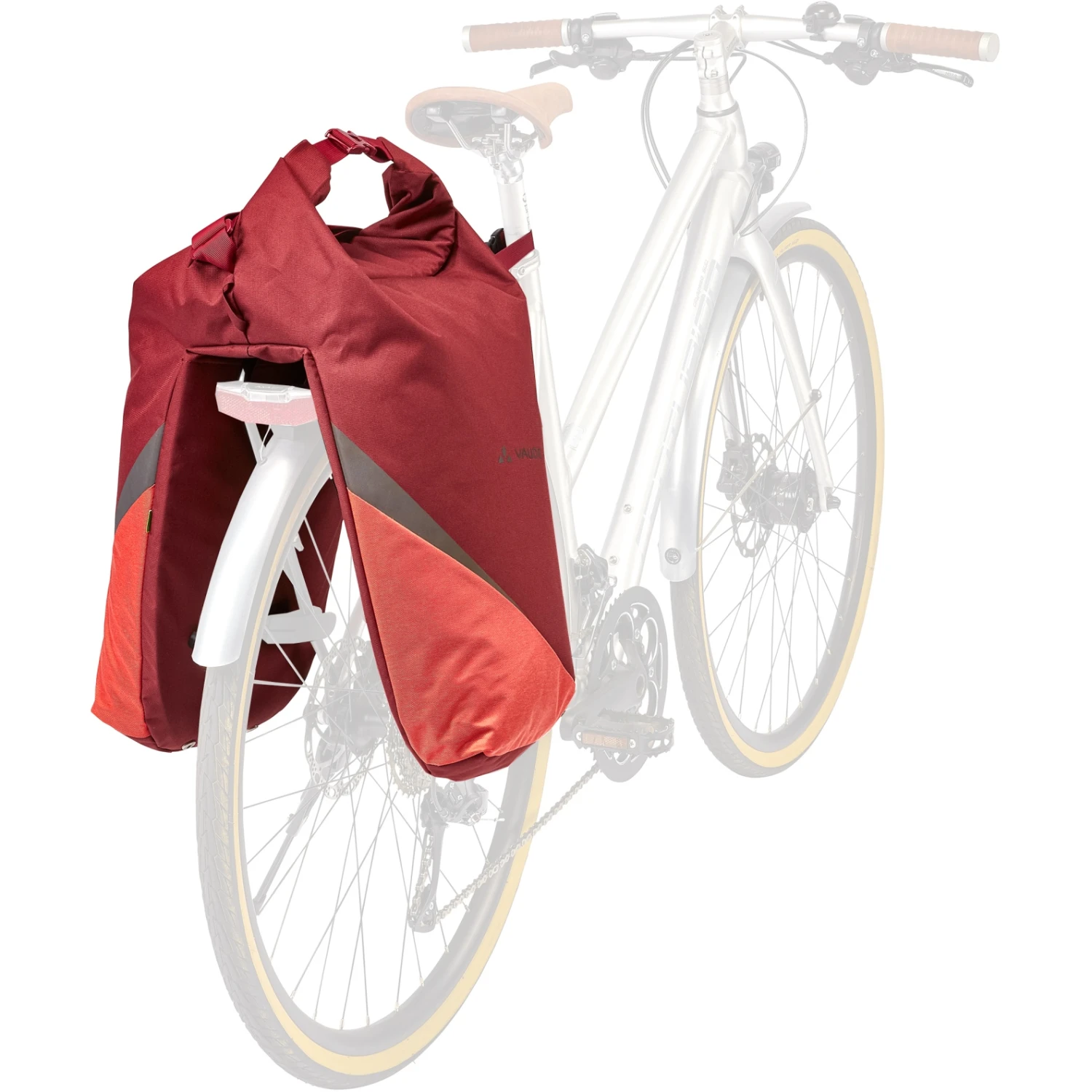 Vaude Road Master Urban (Double) Bicycle Bag - 32+6L - Dark Cherry 8 Vaude Road Master Urban (Double) Bicycle Bag - 32+6L - Dark Cherry - Image 6