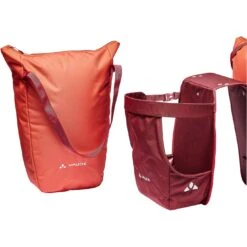 Vaude TwinShopper Bike Pannier - 2x22L - Hotchili -Vaude vaude twinshopper bike pannier hotchili 10 1361250