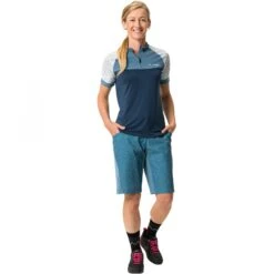 Vaude Women's Ledro Print Shirt - Blue Grey -Vaude vaude womens ledro print shirt blue grey 1 1390594