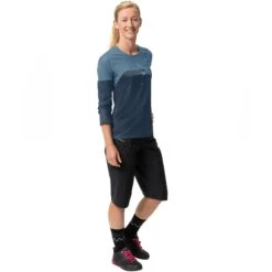 Vaude Women's Moab LS T-Shirt V - Blue Grey -Vaude vaude womens moab ls t shirt v blue grey 1 1391232