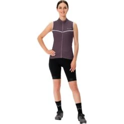 Vaude Posta Full Zip Tricot Sleeveless Women - Blackberry -Vaude vaude womens posta fz tricot sl blackberry 1 1111402