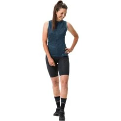 Vaude Posta Full Zip Tricot Sleeveless Women - Dark Sea Uni -Vaude vaude womens posta fz tricot sl dark sea uni 4 1396251