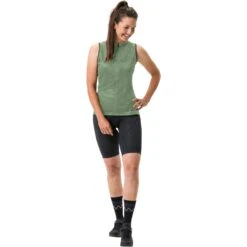 Vaude Posta Full Zip Tricot Sleeveless Women - Willow Green -Vaude vaude womens posta fz tricot sl willow green 5 1396259