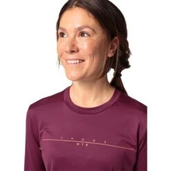 Vaude Women's Qimsa LS Logo Shirt - Cassis -Vaude vaude womens qimsa ls logo shirt cassis 7 1510624