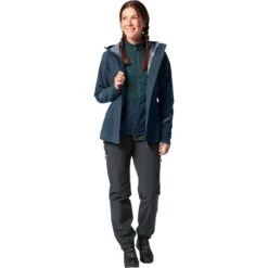 Vaude Women's Yaras 3in1 Jacket - Dark Sea/dark Sea -Vaude vaude womens yaras 3in1 jacket dark sea dark sea 7 1511780