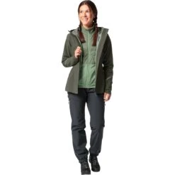 Vaude Women's Yaras 3in1 Jacket - Khaki -Vaude vaude womens yaras 3in1 jacket khaki 7 1511811
