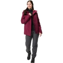 Vaude Women's Yaras Warm Rain Jacket - Cassis -Vaude vaude womens yaras warm rain jacket cassis 6 1292897