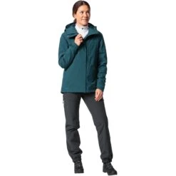 Vaude Women's Yaras Warm Rain Jacket - Mallard Green -Vaude vaude womens yaras warm rain jacket mallard green 1 1511861